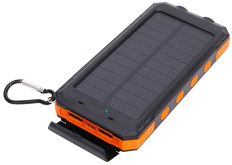 Bärbar Solcellsladdare,Kompakt Mobiltelefonladdare - 20000mAh Trådlös Snabbladdning Med Ficklampa för Camping Vandring & Utomhusliv