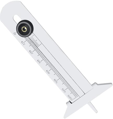 Medidor de Profundidad del Dibujo del Neumático - Medidor de Surcos de Neumático | Regla de Medición en T Acero Inoxidable Preciso para Inspección de Mantenimiento de Vehículos