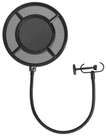 Beaupretty 1 pieza Filtro Microfono Antiviento Negro de Micrófono Reutilizable Accesorio Estudio Grabación