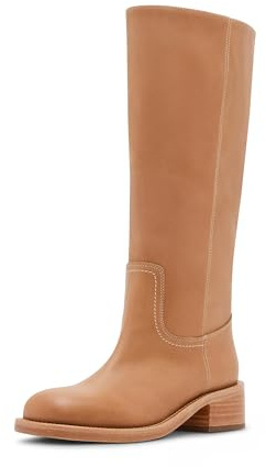 Steve Madden Women's Riggs Knee High Boot, Banana Leather Wide Calf, 10 Wide