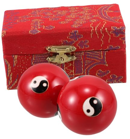 UPKOCH Balonmano Fitness para Mano Balones Chinas Baoding De Suave Material para Ejercicio Terapia y Masaje Portátil y Práctico para Adultos