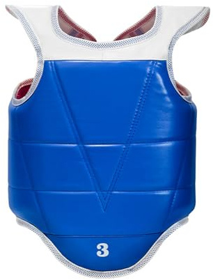 Lerpwige Chaleco ajustable para taekwondo con protección abdominal y textura de piel, apto para adultos, protector de artes marciales de poliuretano, ajustable