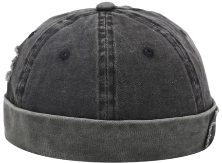 Generisk flygarhuva herr brimless hatt ledig keps rullad manschett beanie justerbar öronmössa dam, svart, one size