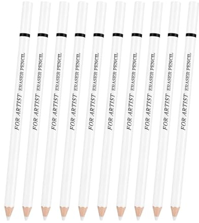 Stylo Gomme Lot de 10 Crayons Gomme pour Artistes précision d'artiste Bois Stylo à Dessin Croquis Révision Prise Main Confortable pour Étudiants Ingénieurs professionnels designers Projets Artistiques