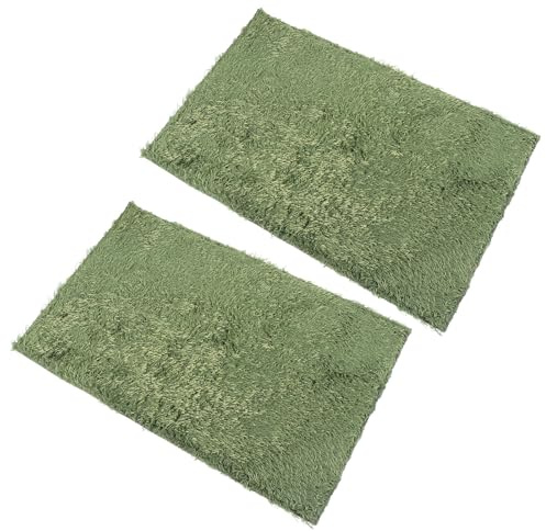 Lurrose Tappetino per Rettili in Muschio Sintetico 40X25 CM, Set 2 Pezzi per Habitat di Lucertole, Serpenti e Tartarughe, Substrato per Terrario Idratante e Protettivo, Adatto a Diversi