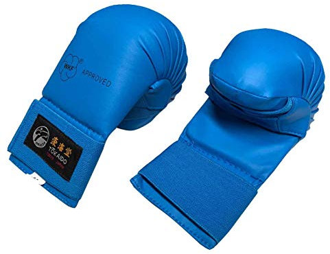 Tokaido Faustschutz WKF rot blau Karate-Faustschützer für Training und Wettkampf (blau, L)