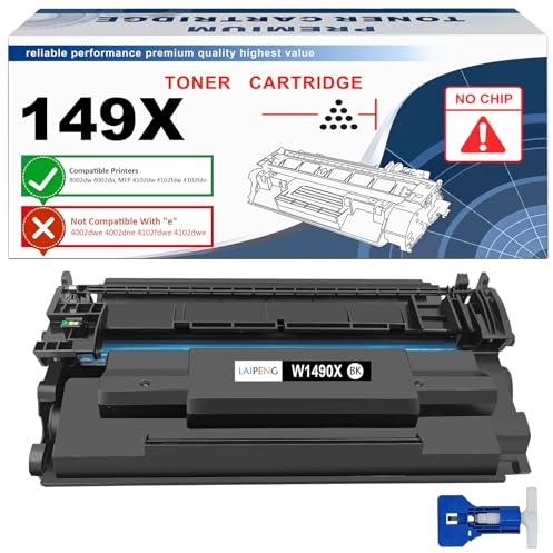 Kompatibel 149X W1490X ( 149A W1490A ) Tonerkartusche 9500 Seiten für HP LaserJet Pro 4002dw 4002dn MFP 4102dw 4102fdw 4102fdn Drucker [Ohne Chip, Mit Werkzeugen]