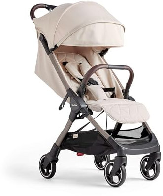 Silver Cross | Clic Kompakt-Kinderwagen | Reisekinderwagen | faltbarer & leichter Kinderwagen | Kabinengröße | Neugeborene - 4 Jahre | Almond