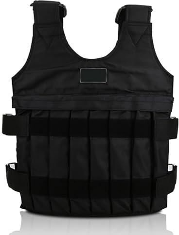 HERCHR Chaleco de Entrenamiento de Ejercicio de Chaqueta, Chaleco Ponderado Ajustable Chaleco de Entrenamiento de Carga de Peso de Ejercicio de 20KG para Peso Entrenamiento (No Contiene Placas Acero)