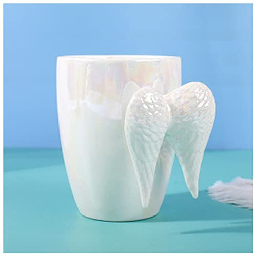 Tazza Di Coppia 380 ml bianco tazza in ceramica in oro placcato oro maniglia angelo ali ufficio ufficio caffè latte tazze porcellana coppia creativo drinkware regalo Tazza ( Size : White Wings Mug )