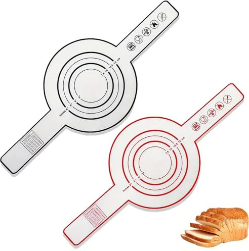 Silikon Backmatte für Dutch Oven, 2 Stück Silicone Brotbackmatte Backofen mit Langen Griffen Wiederverwendbare Silikonbackmatte Teigtropfen Ofenzubehör Multifunktionale Baking Mat
