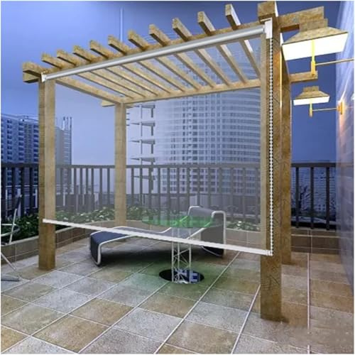 Kanduo Vattentät transparent rullgardin Genomskinlig rulljalusi, genomskinlig rulljalusi for terrass, rulljalusi utomhus Skärmgardin utomhus(1.3x2m)