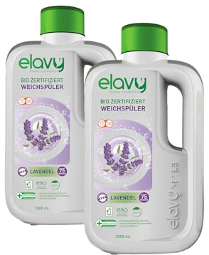 Elavy Bio Zertifiziert Lavendel Weichspüler 75 Waschladungen 3000 ML Pack of 2