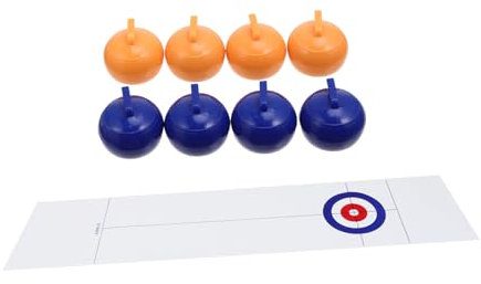 Toyvian Eisstockschießen Tischcurling Geschenkspielzeug für Kindergeburtstag Tischspiel kreatives familienspiel Plastik Weiß