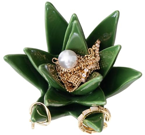 Murman Porta Anillos Aloe, Soporte De Anillo De Aloe De Cerámica, Cactus Plato De Soporte De Anillo Para Joyería, Regalo Para Ella, Decoración Del Hogar