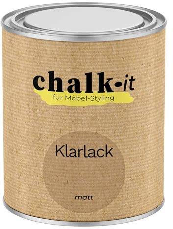 chalk-it Klarlack 750ml Matt Holzlack Möbel Versiegelung Farblos Möbellack Versiegelung für Kreidefarbe Dauerhafte Beschichtung für Möbel- und Holzoberflächen Vergilbunsfrei
