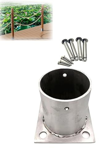 Supporti per pali esterni per recinzioni, cassette postali, pergolati, basi in cemento, kit da 60 x 80 mm, resistenti staffe rotonde per ponti e giardini