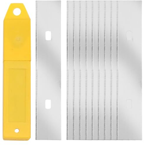 60 hojas de repuesto para raspador de 100 mm, cuchillas para raspador de pintura, raspador de alfombras, rascador de papel pintado, cuchillas de acero al carbono, adhesivo para cristal, azulejos de