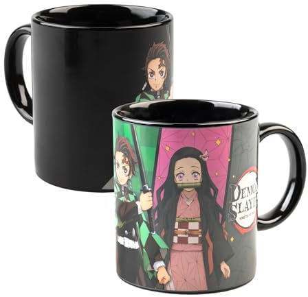 Grupo Erik Thermoeffekt Demon Slayer Tasse Kaffeebecher Kaffeetassen | Becher Teetasse Größe 8,7 x 9,5 cm - Fassungsvermögen 350 ml - Offizieller Demon Slayer Fanartikel Merch Geschenke