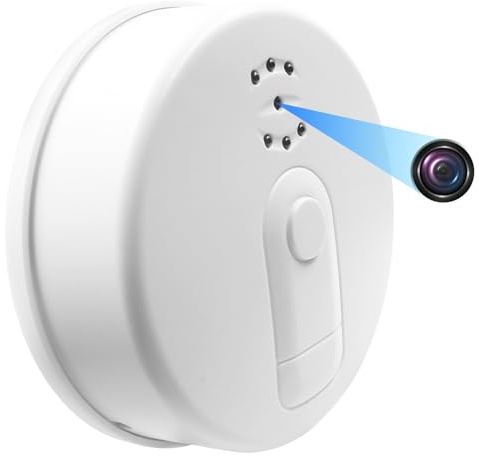 UYIKOO Cámara Espía WiFi 5G, Mini Camara Oculta Inalámbrica 1080P HD, Detector de Humo Cámara Espía Oculta de Vigilancia con Visión Nocturna Detector de Movimiento 11 Horas de Autonomía