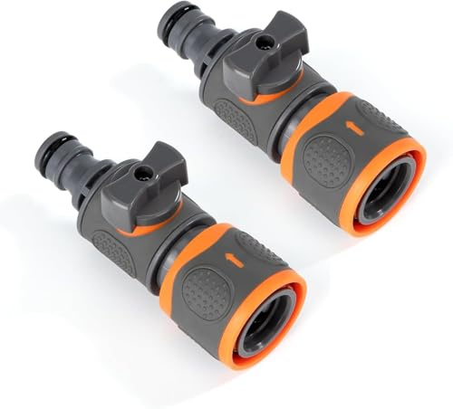 Raccordo Tubo con Valvola di Regolazione, 2 Pezzi Connettore Tubo da Giardino, Valvola di Chiusura Rubinetto di Adattatore Acqua Kit di Irrigazione per Giardino All'Aperto