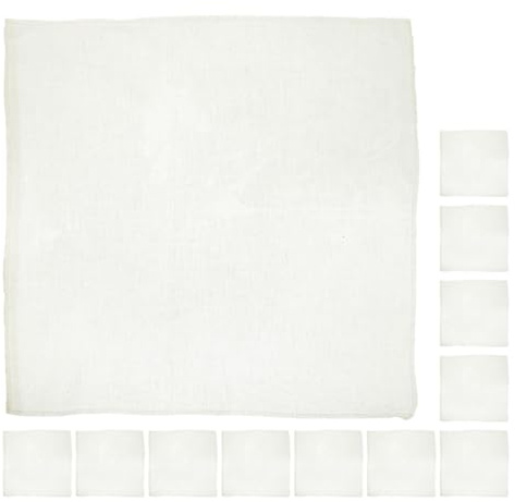 GARVALON 12 Pezzi Garza Riutilizzabile in Cotone per Cucina Colino di Cotone 50X50 CM per Filtrare Tofu Latte di Soia Succhi e Yogurt Panno per Scolare Resistente alle Alte