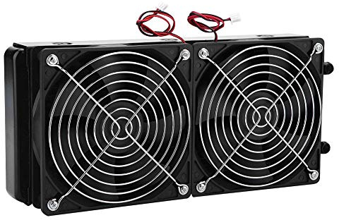 Eboxer Radiatore di Raffreddamento ad Acqua da 240 mm con Doppio ventaglio, 18 Tubi, dissipatore di Liquido per CPU DC 12V per CPU CPU Convertitore di frequenza Industriale raffreddato ad Acqua, ECC