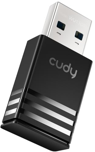 Cudy AC1300 WiFi USB 3.0 Adapter for PC, 5G/2.4G Dual Band Wireless Dongle for Laptop, USB 3.0, Compatible with Windows 7/8/8.1/10/11, Mac OS 10.5～10.13, Linux Kernel 2.6.24~5.x, WU1300S