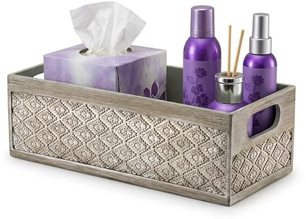 Caja de decoración de baño, Cesta de Almacenamiento para Papel higiénico, Organizador de Almacenamiento Decorativo para Tanque de Inodoro, Organizador de Fregadero de baño, contenedor de encimera,