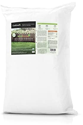 CULTIVERS Abono Césped Ecológico de 20 Kg. Fertilizante de Origen Vegetal 100% Orgánico y Vegano Granulado de Liberación Lenta y Controlada con NPK 8-1-5+74% M.O. y Ác. Húmicos