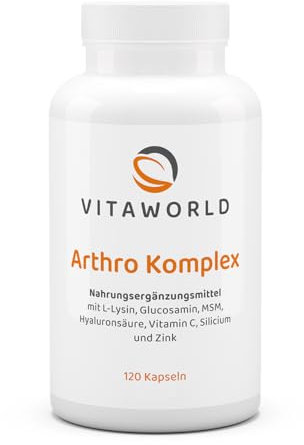 3er Pack Vita World Arthro Komplex 3 x 120 Kapseln VEGAN Gelenk Glucosamin, MSM, Hyaluronsäure, Lysin Apotheke Herstellung