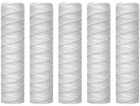 Bassulouda Cartucho Filtro Agua de Sedimento Enrollado de 10 Micras de 10 Pulgadas X 2.5 Pulgadas FiltracióN de Sedimentos en Toda Casa, Reemplazo Universal para Carcasa de 10 Pulgadas