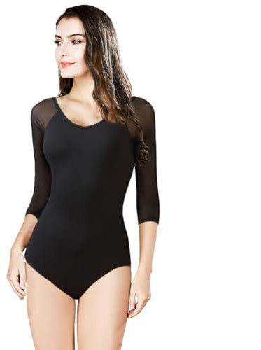 ROYAL SMEELA Ballett Body für Frauen Trikot Ballerina Tanz Leotard Tanztrikot Schwarz