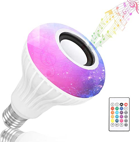 Ampoule Musique Bluetooth RGBW Couleur E26 Base Télécommande Haut-Parleur Ampoule LED Ampoule LED avec Haut-Parleur Bluetooth Intégré pour Bar Chambre Restaurant 100‑240V