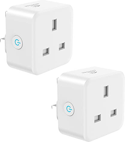 Eightree Smart Plugs, Alexa & Google Home Compatible, 2.4Ghz WiFi, 2 Pack, White, Type G, CE Certified
