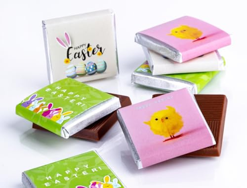 24 x Happy Easter Milk Chocolate Neapolitans – Perfect For An Easter Egg Hunt or Easter Gift