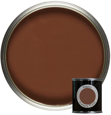 Vintro Paint | Luxury Matt Emulsion | Smooth Chalky Finish | Multi Surface Paint | for Walls, Ceilings, Wood and Metal | 125ml (Dark Brown - Chocolate)
