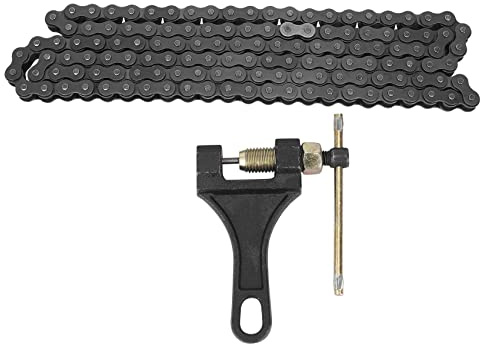 Micvtve 420 Motorcycle Chain - 420 Standard Roller Chain 132 Link + Chain Breaker for 110Cc 125Cc Dirt Pit Bike Atv Quad Go Kart Scooter Mini Bike