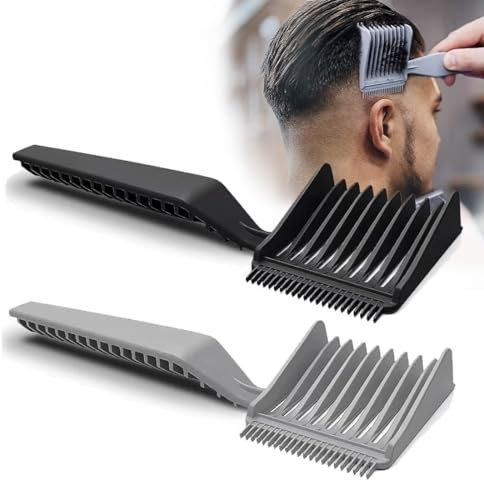 LACHT 2 Stück Haarschneidekamm, Haarschneidehilfe für Männer, Barber Kamm für Männer, Professioneller gebogener Positionierungskamm, Friseurkamm, blend friend