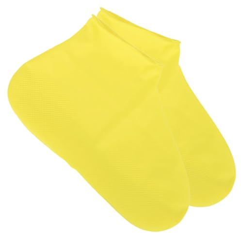 DECOMELODY Copri Scarpe Monouso in Lattice Elastico Copriscarpe Antiscivolo e Antipioggia Giallo Pieghevole e Facile da Trasportare