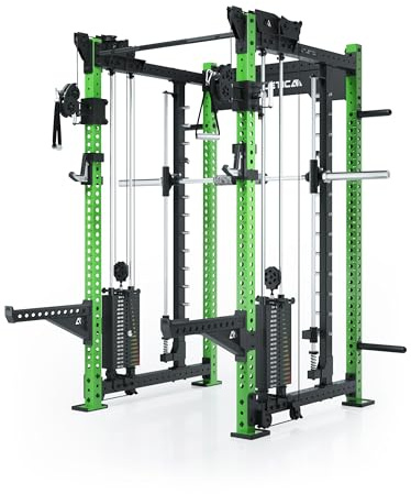 Atletica R8 Bradley Combat Station de traction avec 2 blocs de poids latéraux de 90 kg, extensible de manière modulaire avec multipresse et bras de jammer