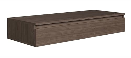 Selsey Postazione Trucco Moderna Effetto Noce Toeletta Trucco Sospesa 120 cm con 2 Cassetti Elegante e Resistente, Perfetta per Interni Contemporanei e Spazi Compatti
