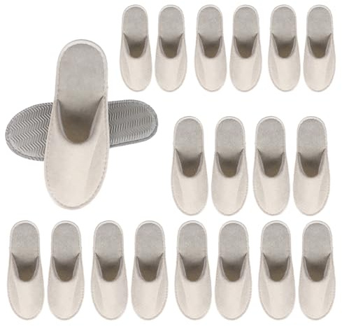 Gästtofflor set, 10 par spa-tofflor, hotelltofflor, gästtofflor, 7 mm badtofflor, frottétofflor, halkfri sula, spa-tofflor för inomhus och utomhus, för hus, sovrum, hotell