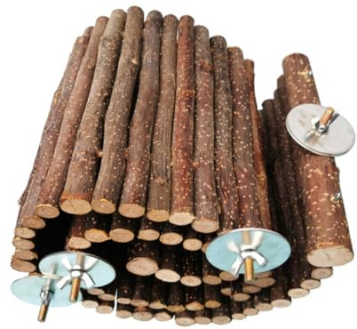 ELEOUTI Escalera de Madera para Hámster y Roedores, Puente Colgante Seguro para Masticar, Fácil de Limpiar y Resistente para Mascotas Pequeñas