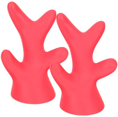 TOYANDONA 2pcs Helmet Deer Horns Helmet Decor Silicone Red Lightweight with Button Battery Adorable Light-up Accessory