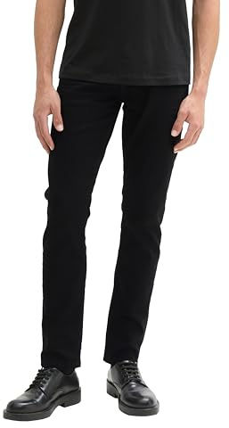 TOM TAILOR Denim Herren Piers Slim Jeans mit Stretch 10240 - Black Denim 33W / 32L