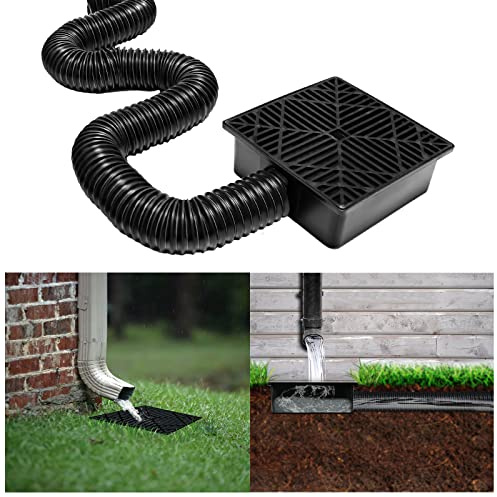 Rain Gutter Downspout Extensions Flexible, Catch Basin Downspout