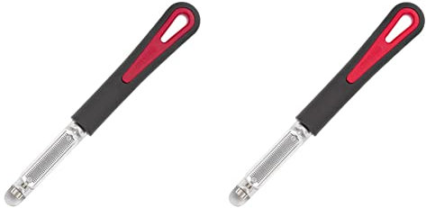 Westmark 6046RT60 Eplucheur de tomates et de kiwis Retro-Tomfix en PP/TPE/Aluminium, Noir/Argent, 18,5 x 2,2 x 1,8 cm & Eplucheur de Tomates et de Kiwis avec Lame dentelée, Noir/Rouge