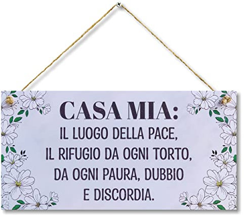 CARISPIBET Casa mia | segni decorativi decorazioni per la casa segnali di benvenuto segni di ispirazione per la decorazione della casa 15 x 30 cm