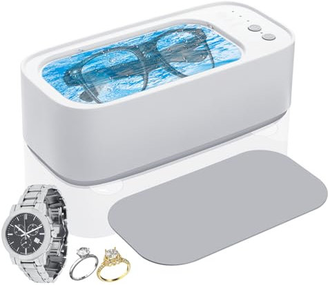 Miiepls Limpiador Ultrasonidos, 45000Hz Profesional Maquina Ultrasonidos Limpieza con 3 Modos de Limpieza, 500ml Ultrasonic Cleaner para Gafas Relojes Pendientes Dentaduras Joyas